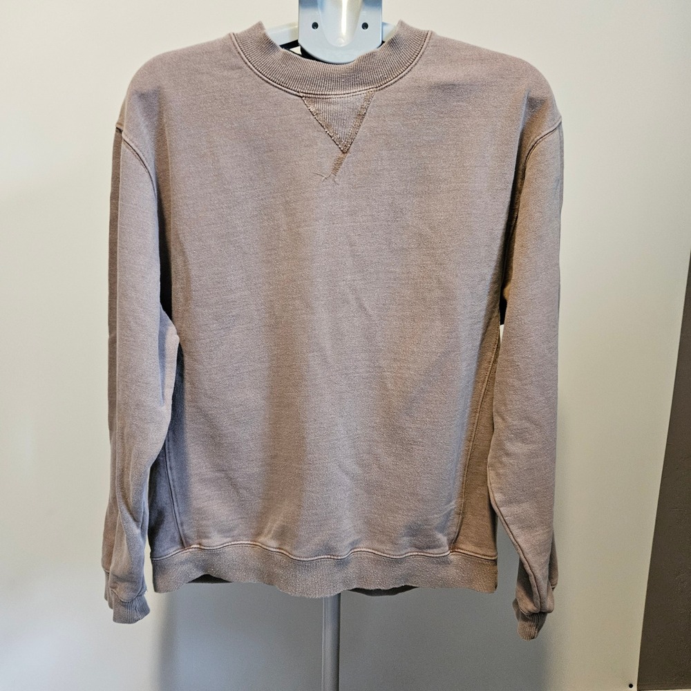 PacSun Crewneck Sweatshirt Mens Medium Pullover Basic Neutral Brown V-Stitch